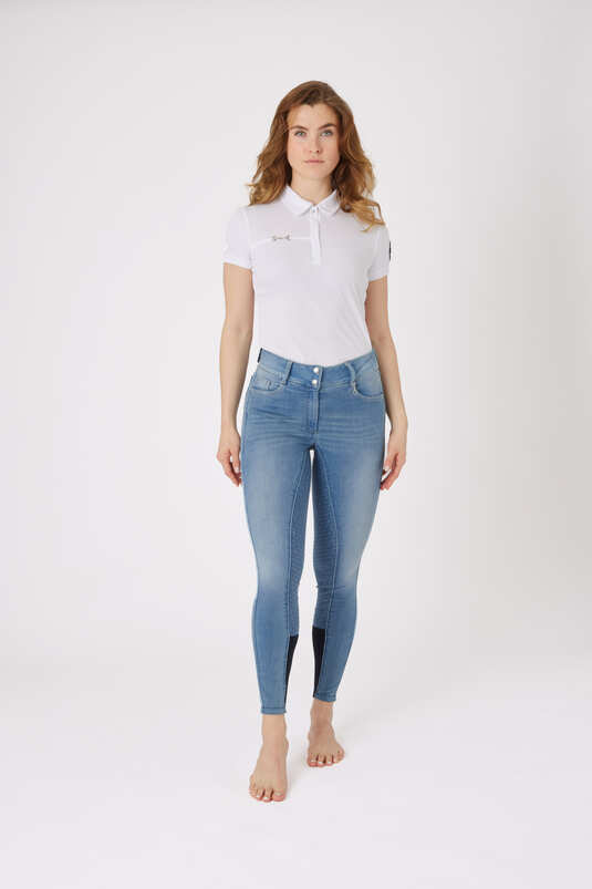 Horze Kaia Women's High Waist Denim Silicone Full Seat Breeches