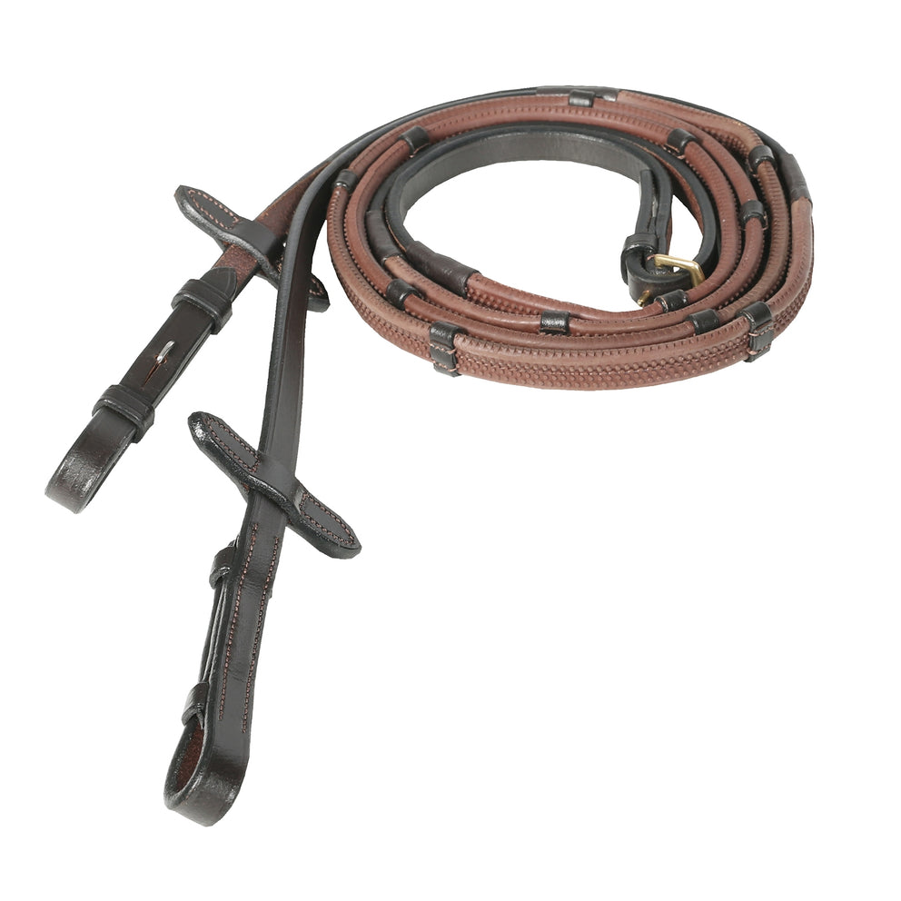Horze Soft Grip Rubber Reins w/stoppers (Brown)
