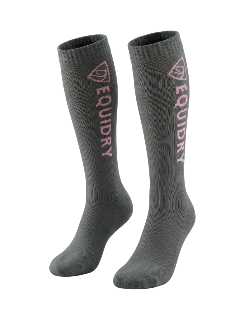 EQUIDRY Waterproof Socks | Grey/Pale Pink