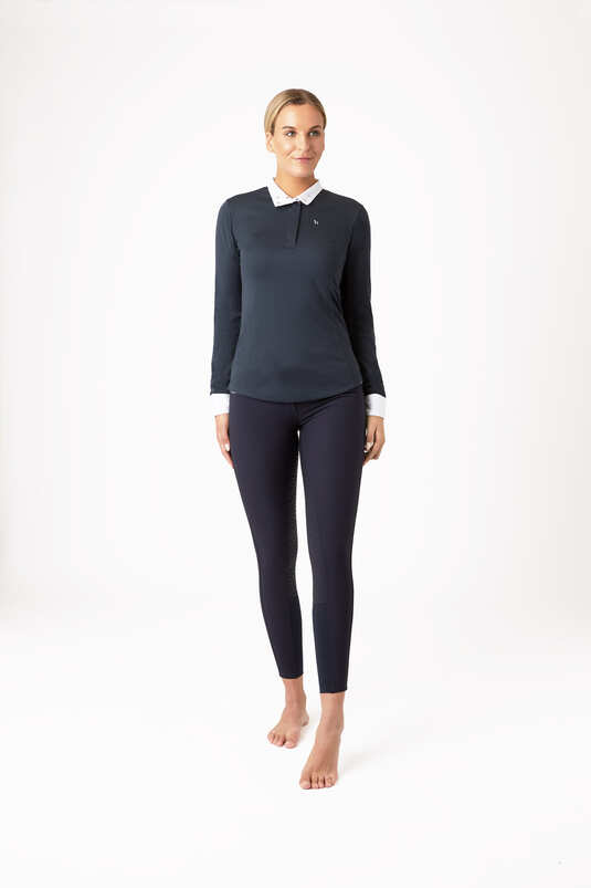 Horze Blaire Women's Long-Sleeved Functional Show Shirt LSF 30+ (Navy)