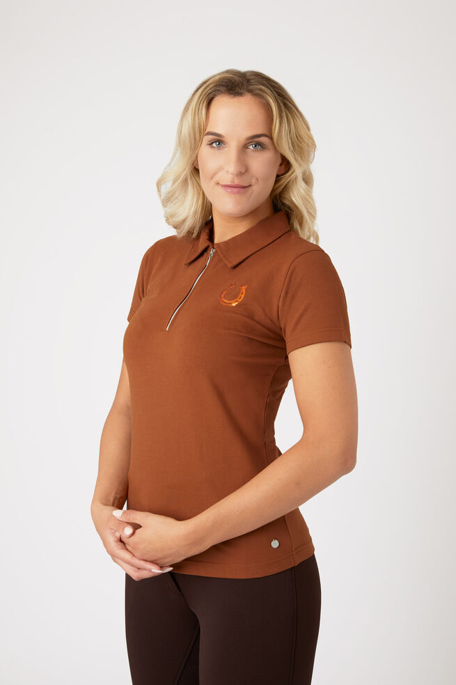 Amy Women's Short Sleeve Cotton Stretch Polo Shirt