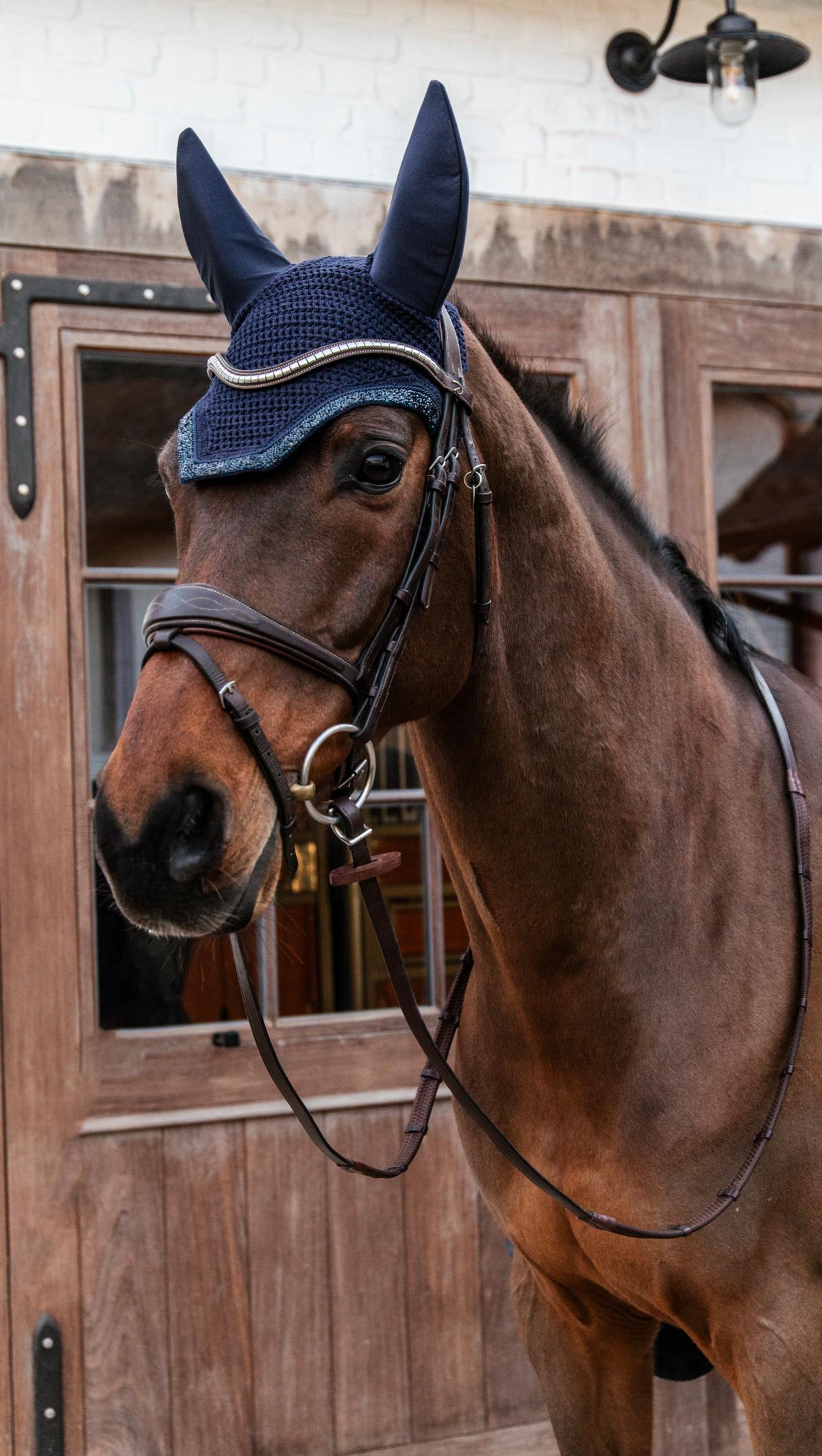 Kentucky Fly Veil Wellington Glitter Stone Soundless (Dark Navy)