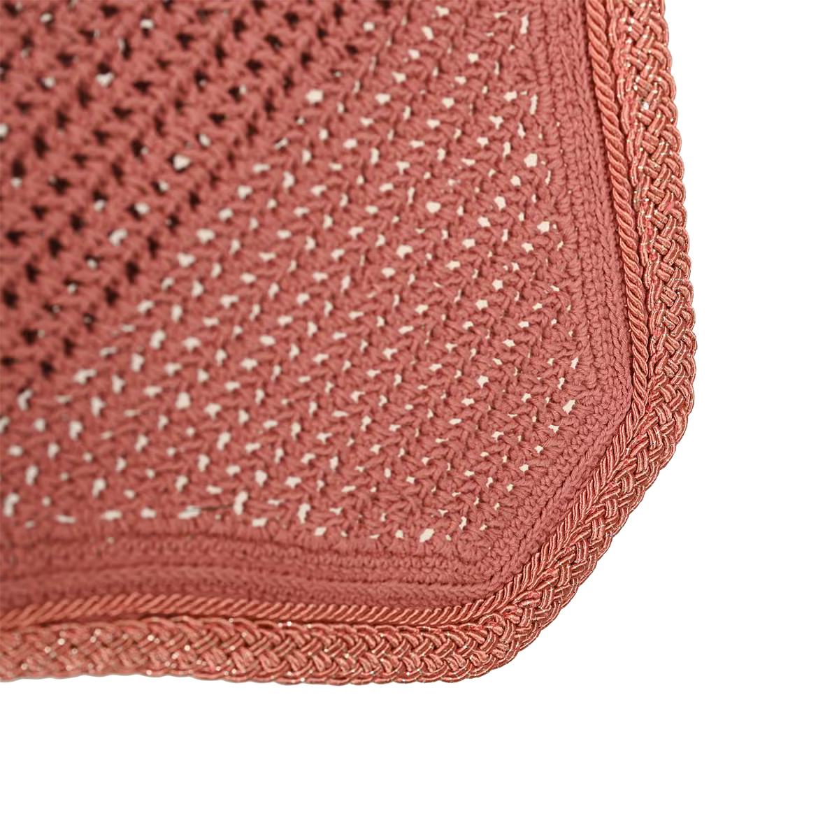 Kentucky Fly Veil Wellington Plaited Glitter Rope (Old Rose)