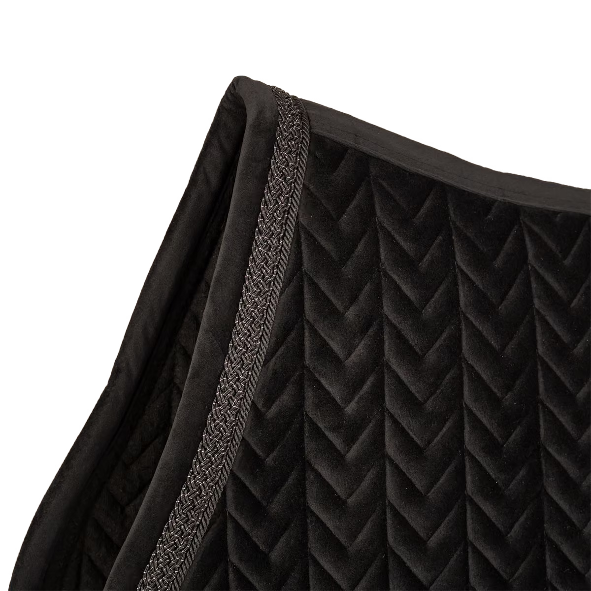 Kentucky Saddle Pad Velvet Fishbone Plaited Glitter Rope Show Jumping (Black)