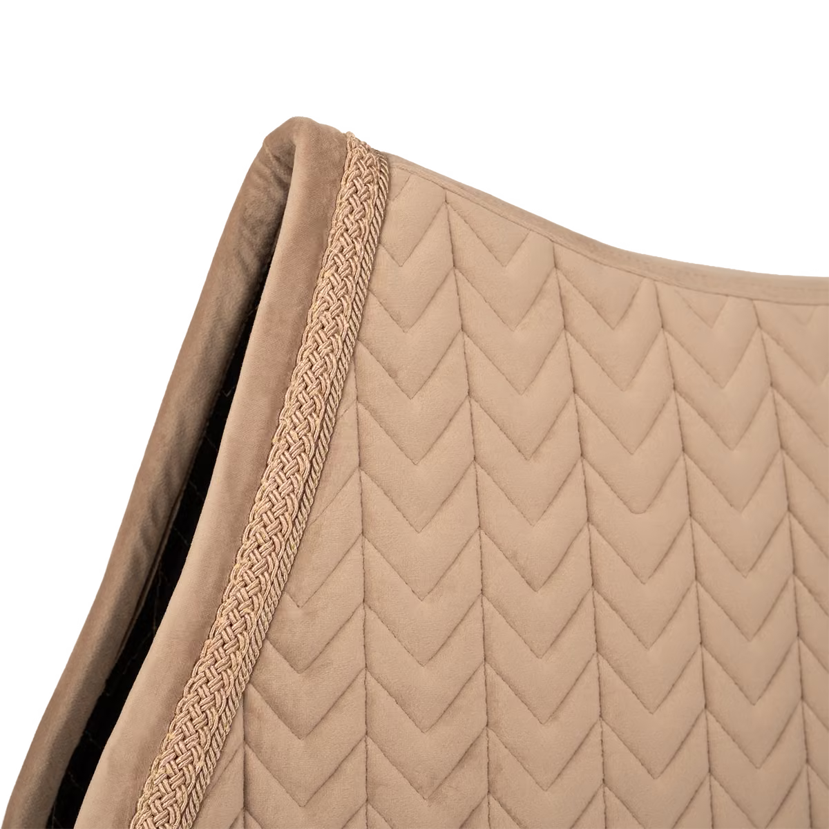 Kentucky Saddle Pad Velvet Fishbone Plaited Glitter Rope Show Jumping (Beige)
