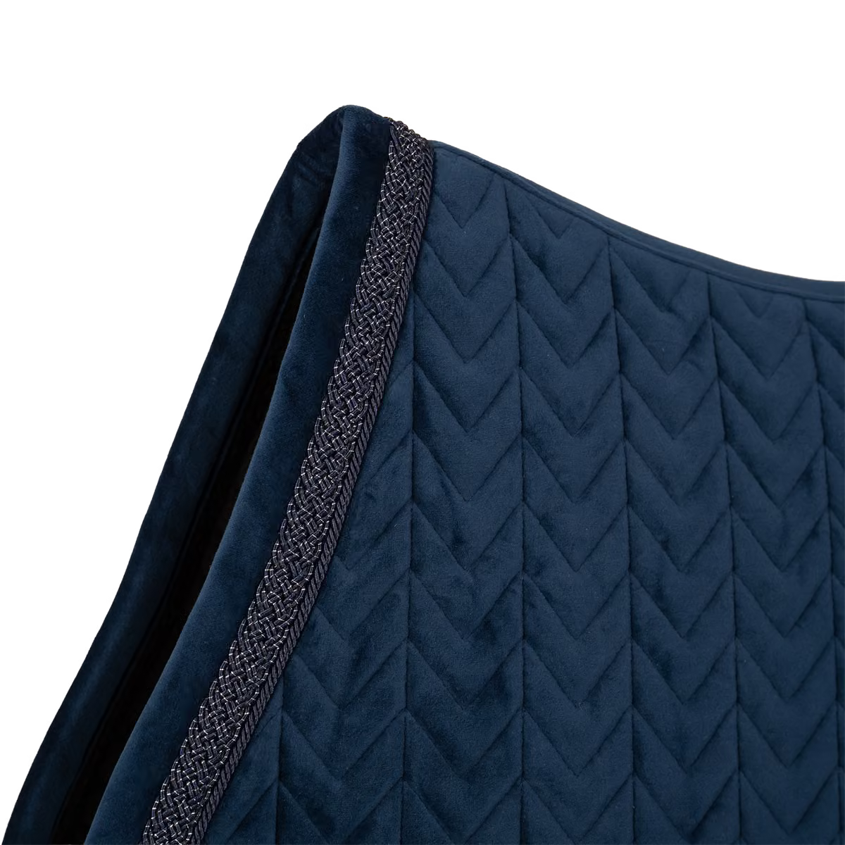 Kentucky Saddle Pad Velvet Fishbone Plaited Glitter Rope Show Jumping (Navy)
