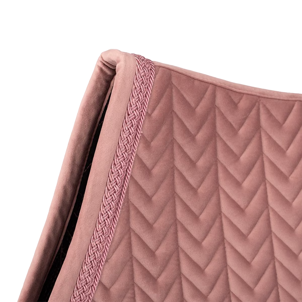 Kentucky Saddle Pad Velvet Fishbone Plaited Glitter Rope Show Jumping (Old Rose)