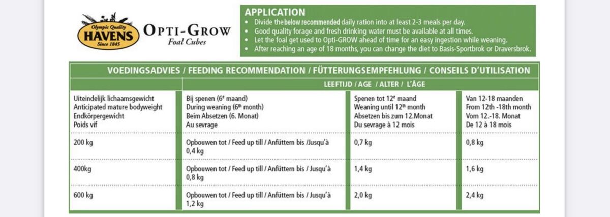 HAVENS Opti – Foal Grow for foals, 25kg