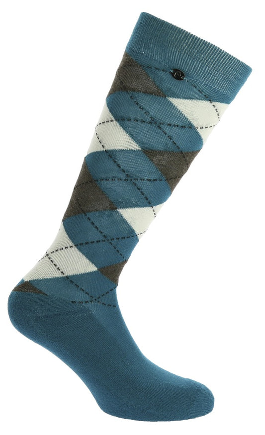 EQUITHÈME - Argyle - Socks sapphire-ecru