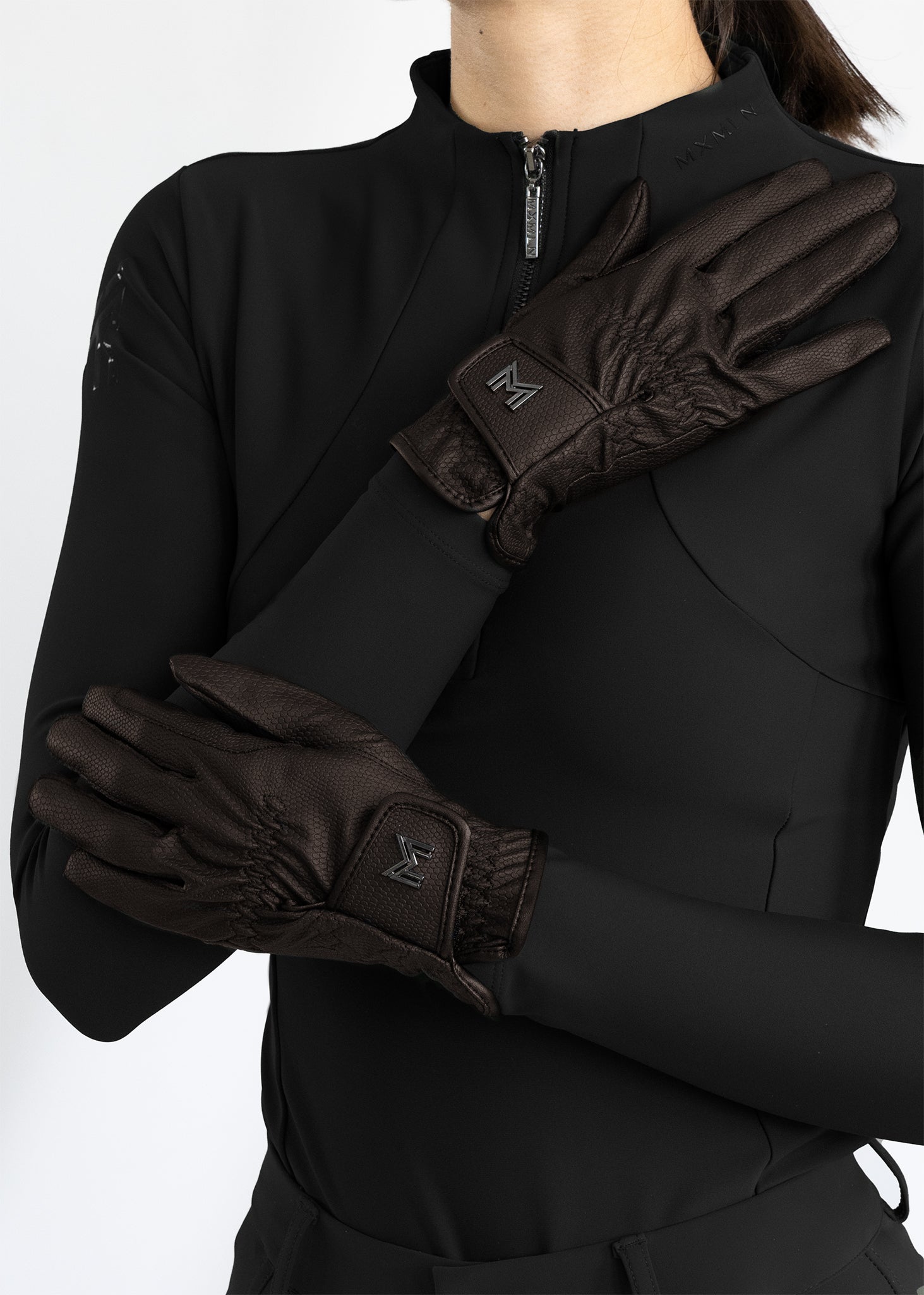 Maximilian Emblem Riding Gloves (Chocolate)