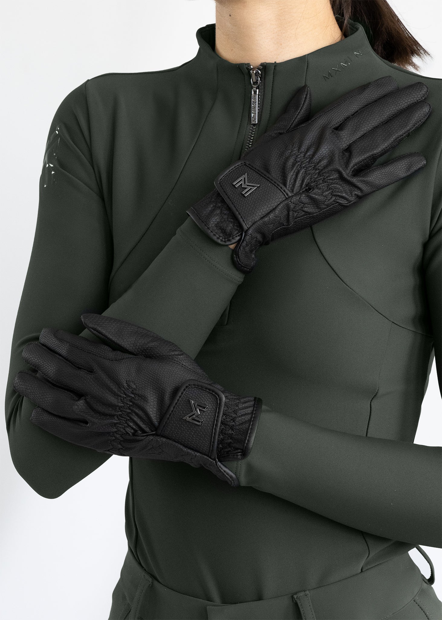 Maximilian Emblem Riding Gloves (Black)