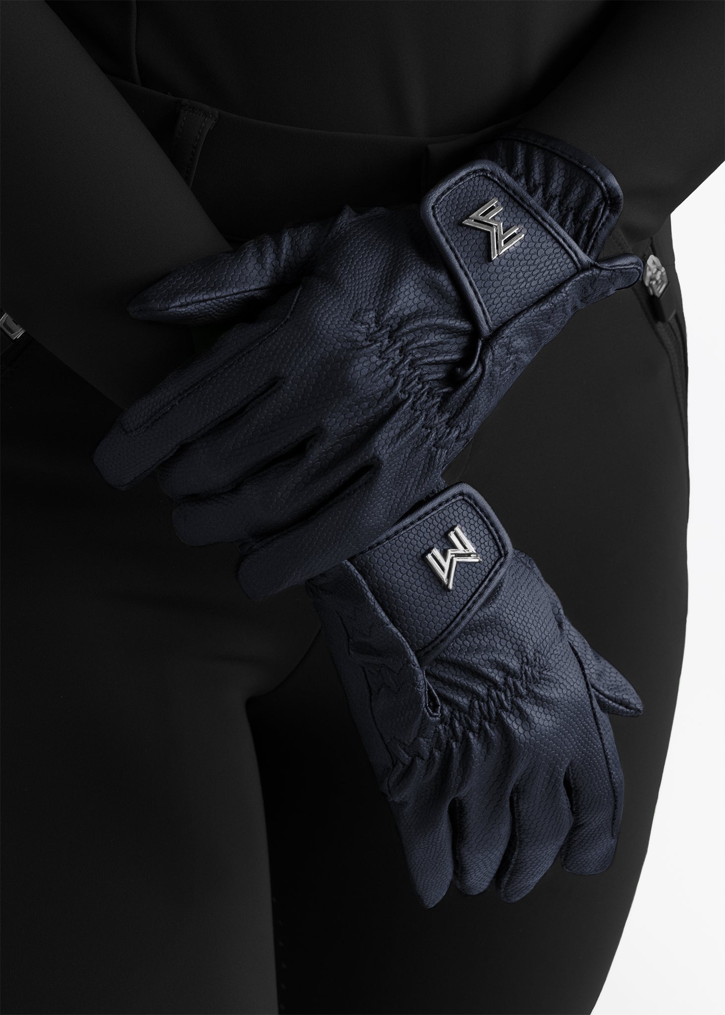 Maximilian Emblem Riding Gloves (Navy)
