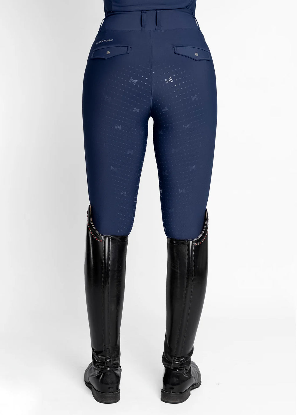Maximilian Pro Riding Leggings (Navy) Full Grip