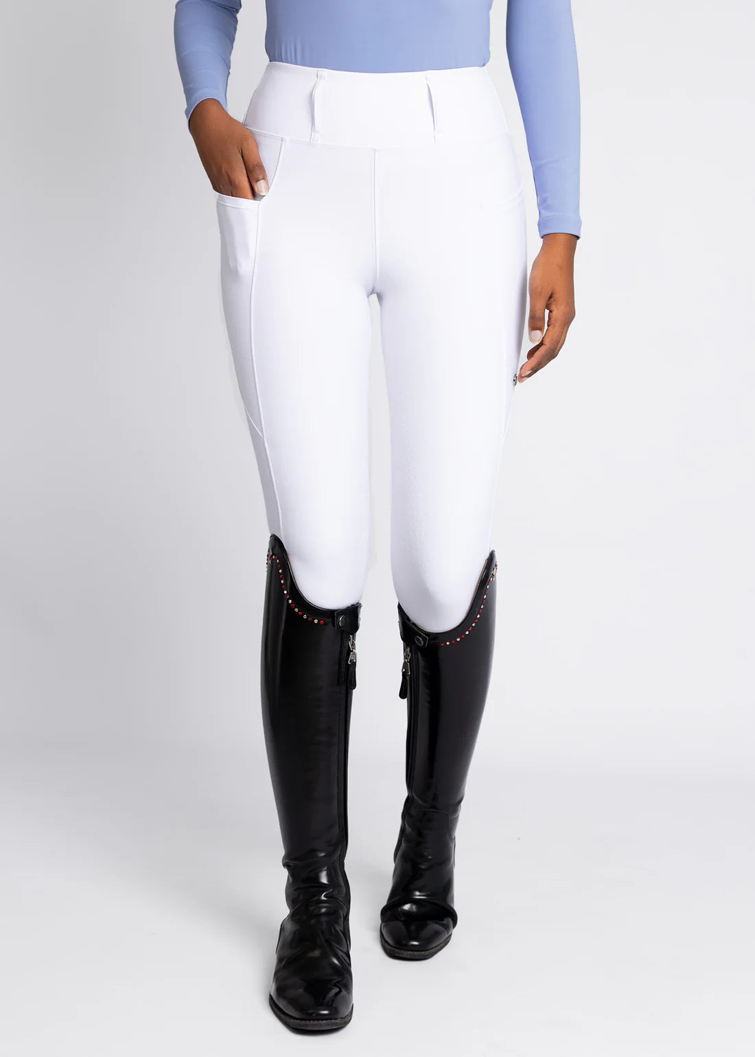 Maximilian Studio Riding Leggings (White) Full Grip