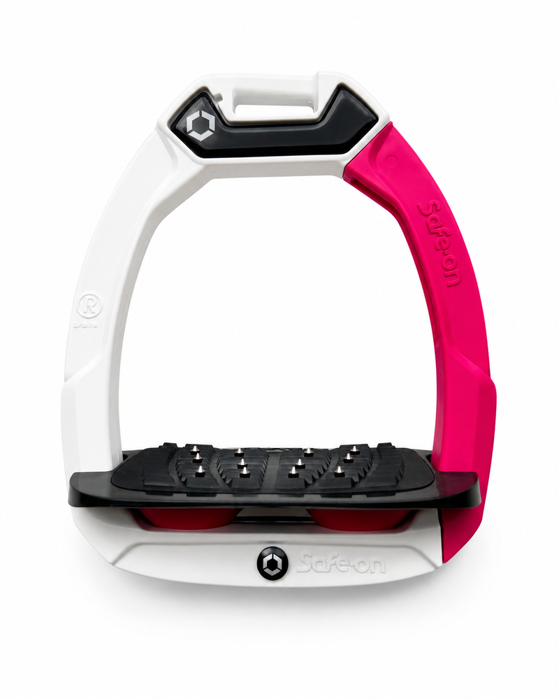Flex-On SAFE-ON STIRRUPS (White/Pink)