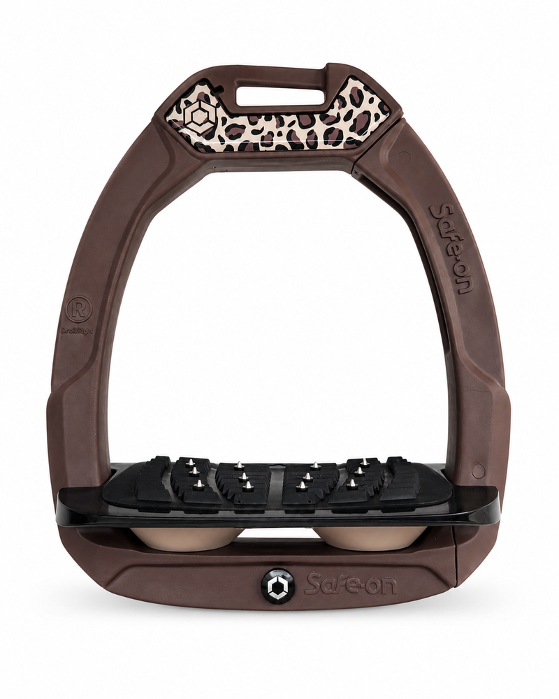 Flex-On SAFE-ON STIRRUPS (Chocolate/Leopard)