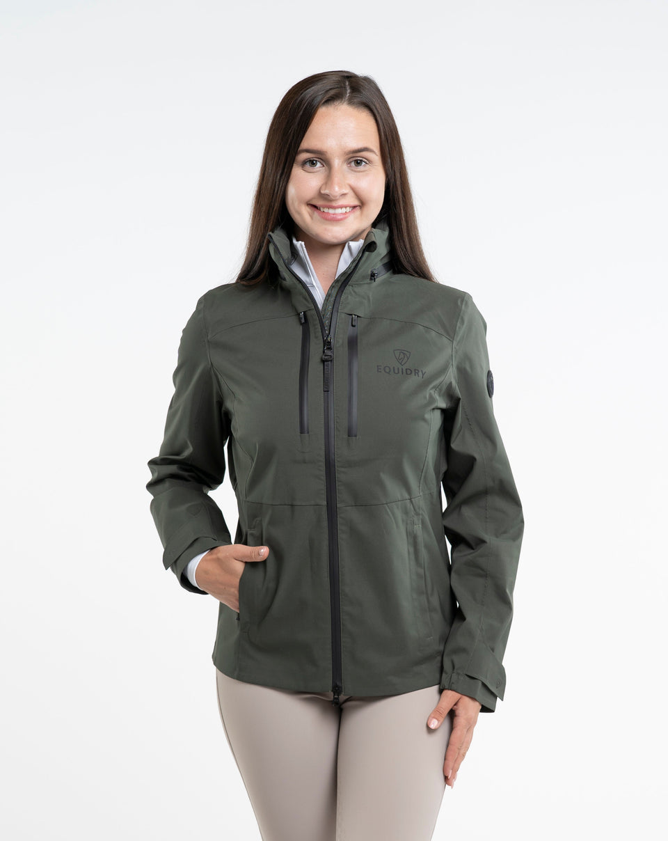 Equidry Varsha Waterproof Riding Jacket | Women's | Black Forest Green
