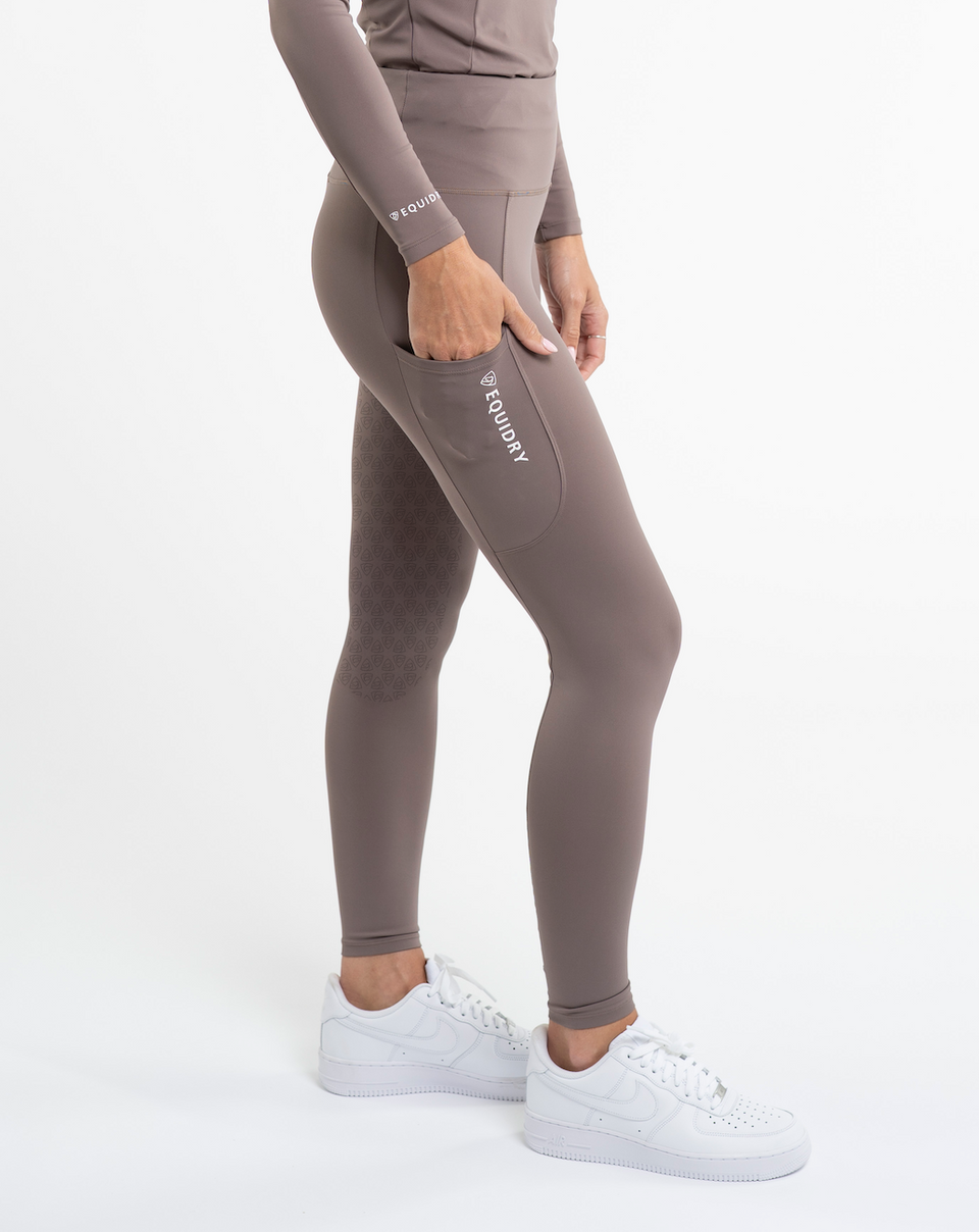 Equidry Water Repellent Leggings (Mocha/White)