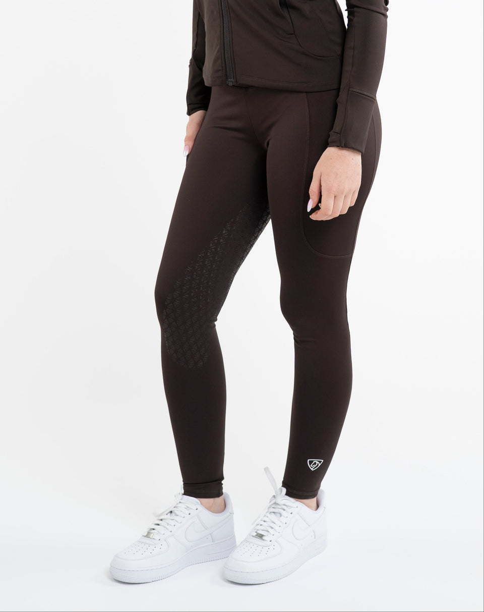 Equidry Water Repellent Leggings (Brown/White)