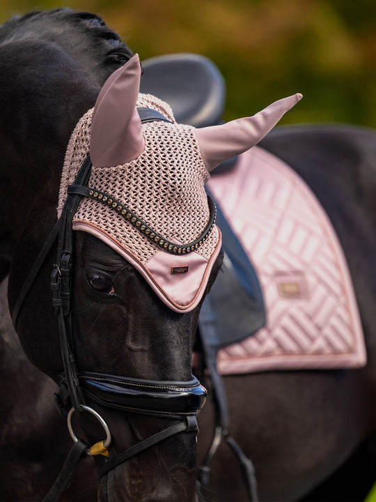 Equestrian Stockholm Ear Bonnet Modern Midsummer Blush (Full)