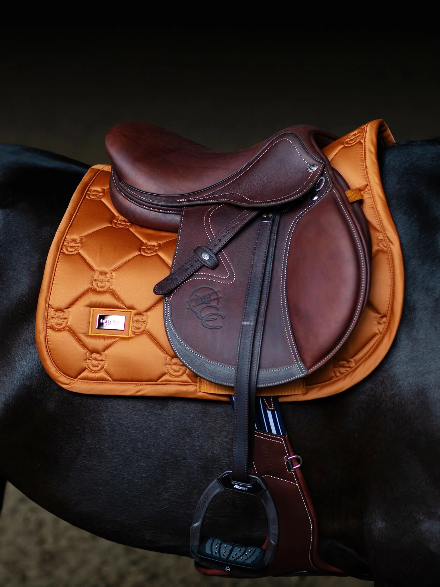 Equestrian Stockholm Jump Saddle Pad Satin (Chestnut)