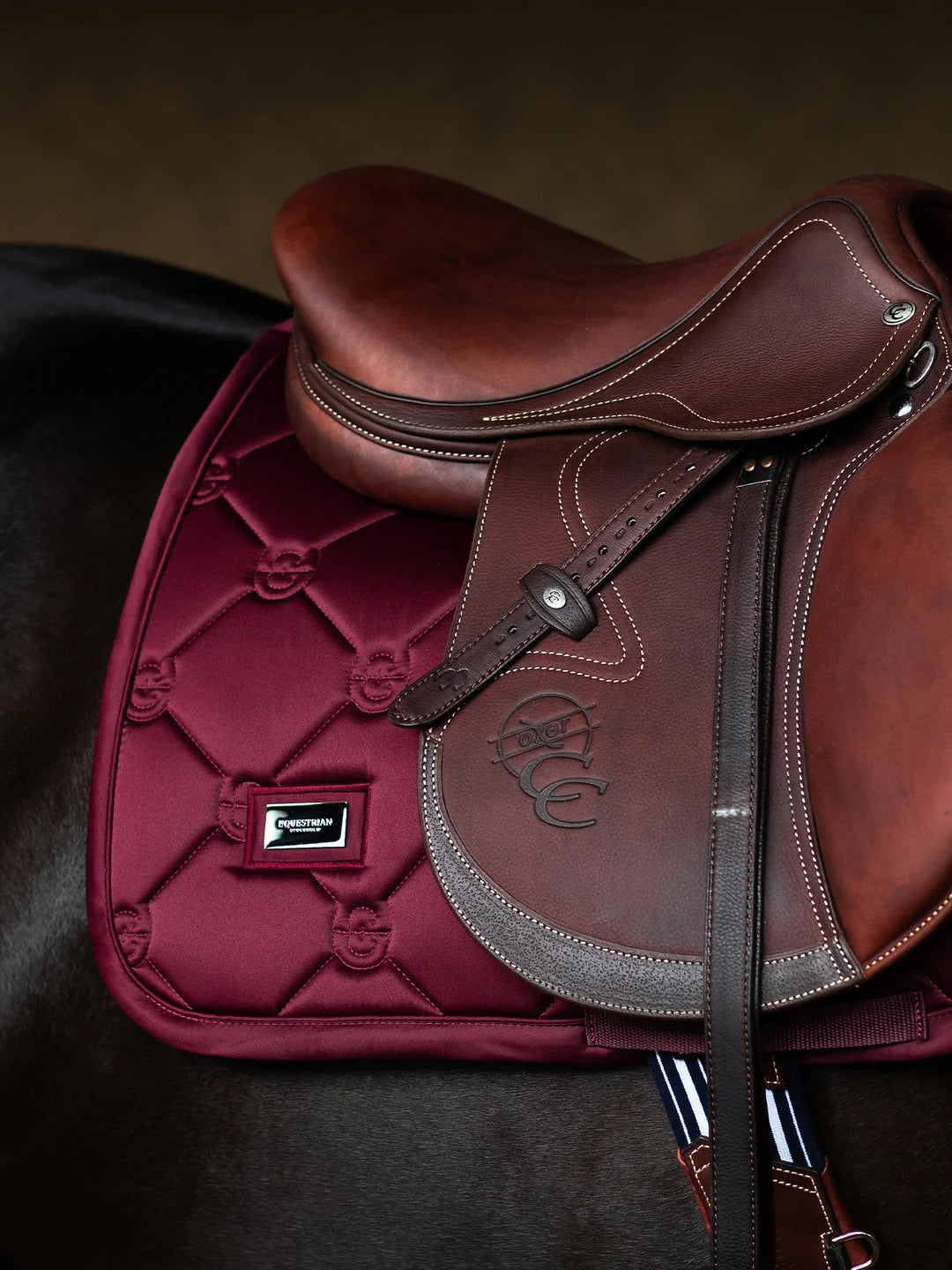 Equestrian Stockholm Jump Saddle Pad Satin (Merlot)