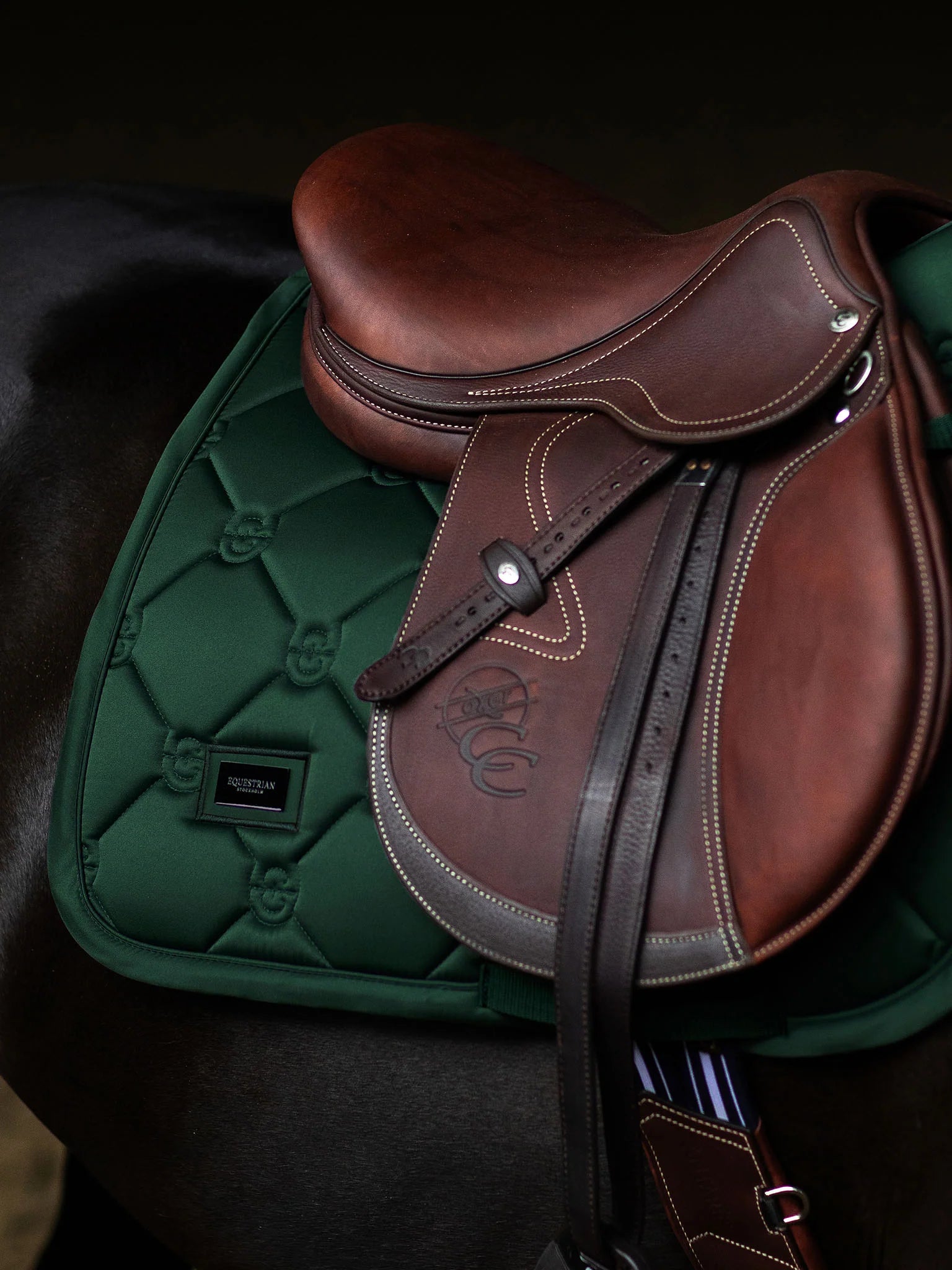 Equestrian Stockholm Jump Saddle Pad Satin (Sycamore Green)