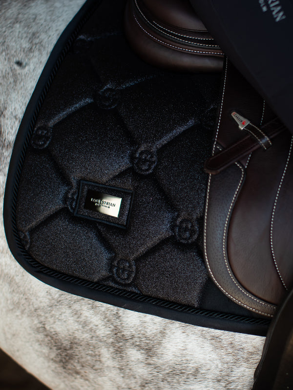 Equestrian Stockholm Jump Saddle Pad All Black Glimmer