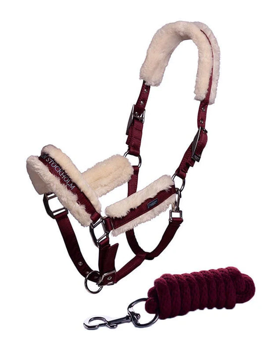 Fur halter & lead rope Bordeaux Cob