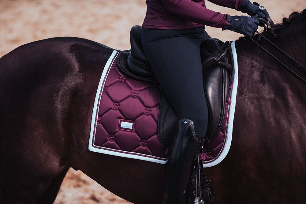 Purple White edge saddle pad