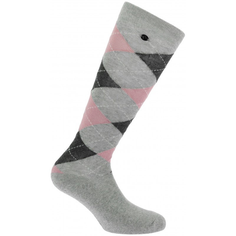EQUITHÈME - Argyle - Socks - Grey/Pink