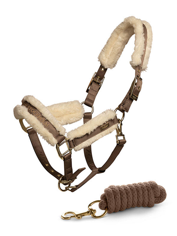 Fur Halter &amp; Lead Rope Champagne