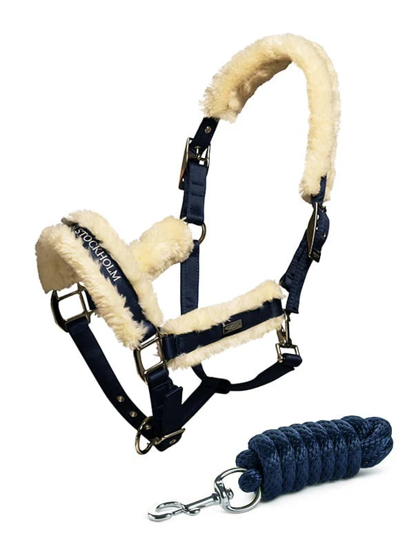 Fur Halter &amp; Lead Rope Navy