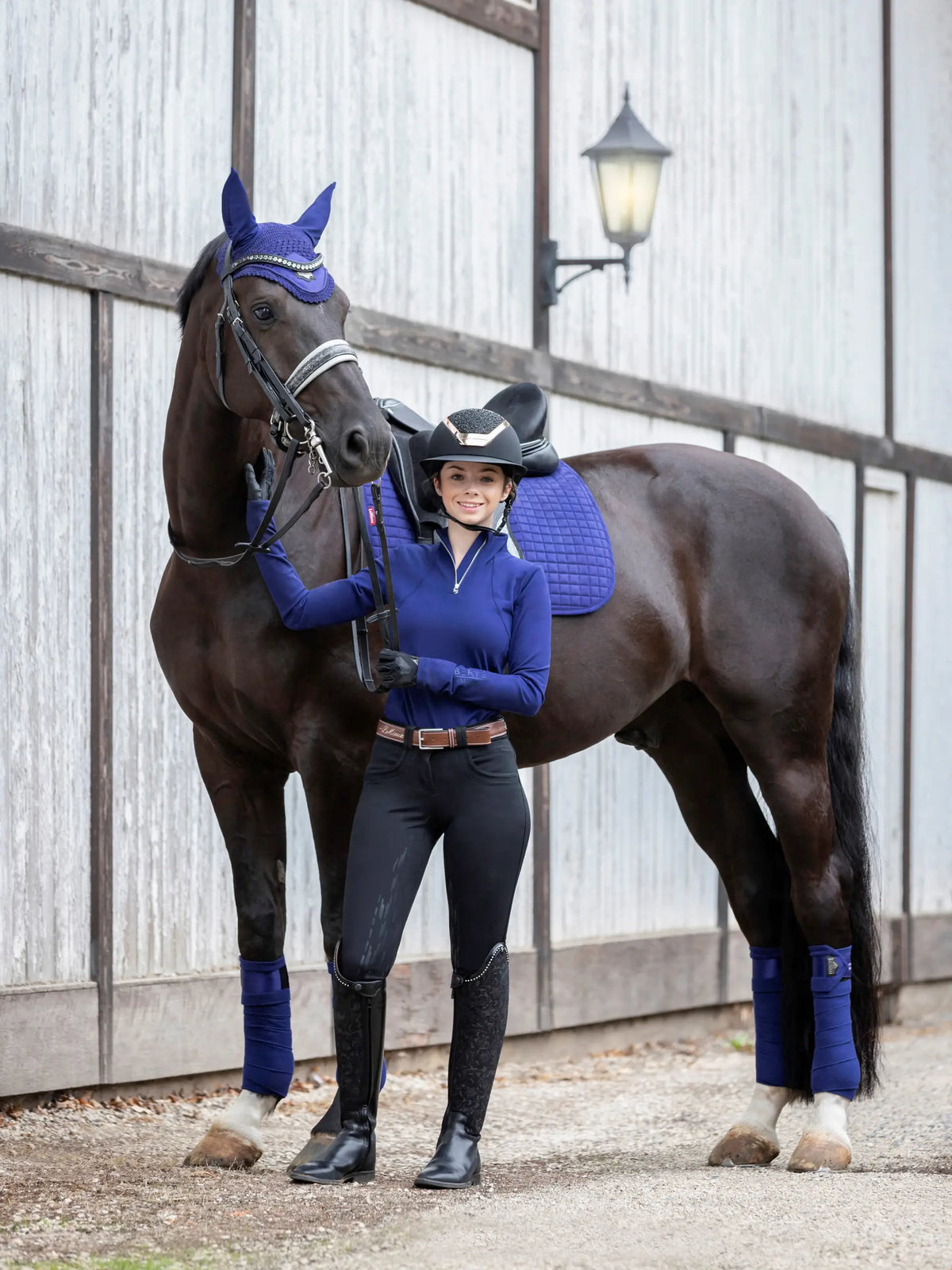 LeMiuex Suede Dressage Square Ink (Blue)