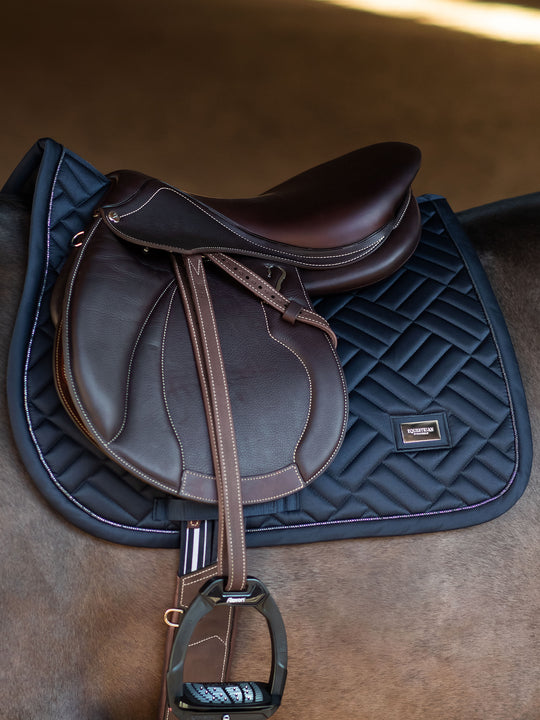 Equestrian Stockholm Jump Saddle Pad Modern Midnight Blue (Full)