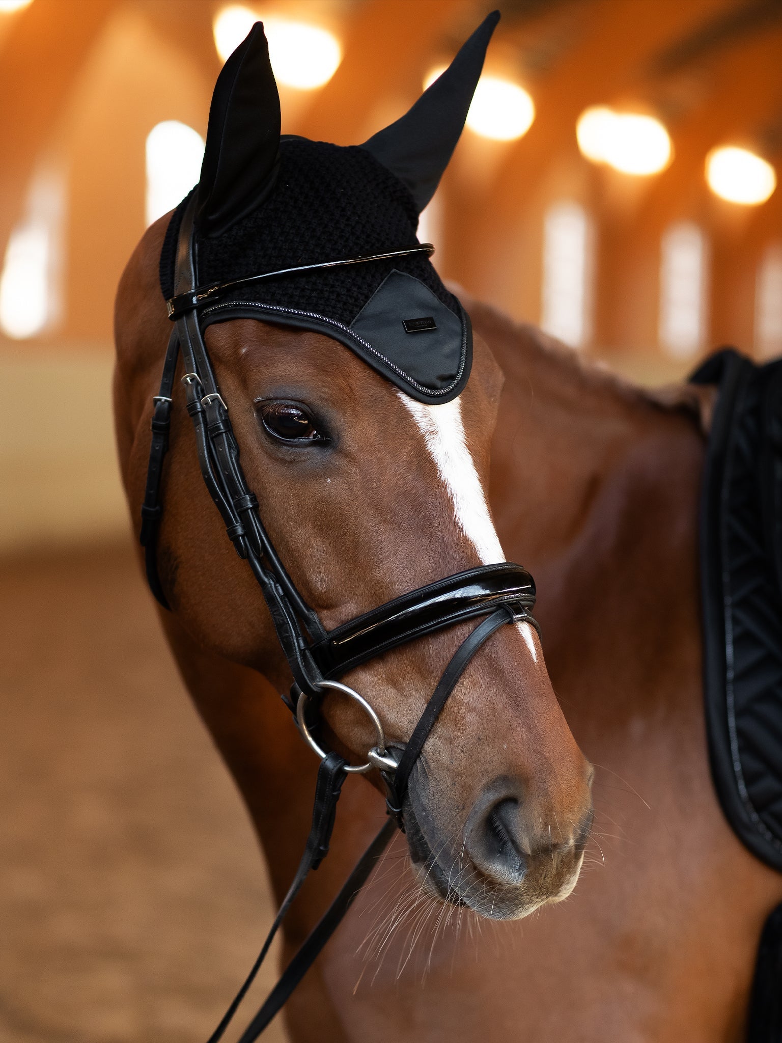Equestrian Stockholm Ear Bonnet Modern Black