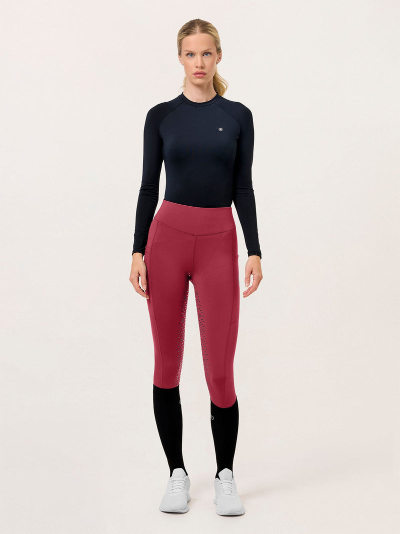 Equestrian Stockholm Riding Tights Movement Bordeaux (Full Seat)