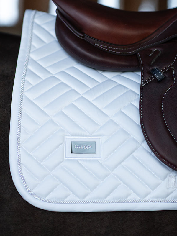 Jump Saddle Pad Modern White Perfection Silver Full